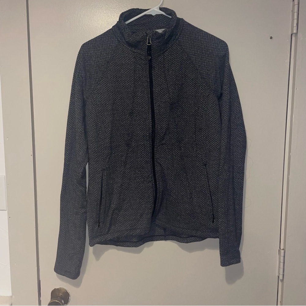 Athleta Dark Gray Patterned zip up